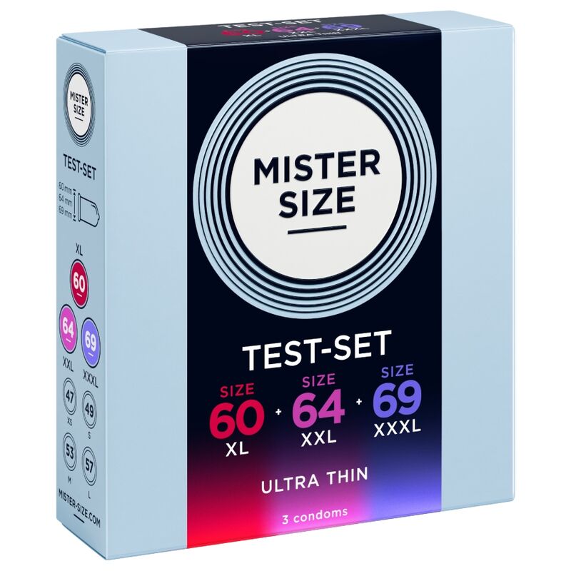 MISTER SIZE - PROVPACK KONDOMER STORLEK 60-64-69 MM (3 ST)