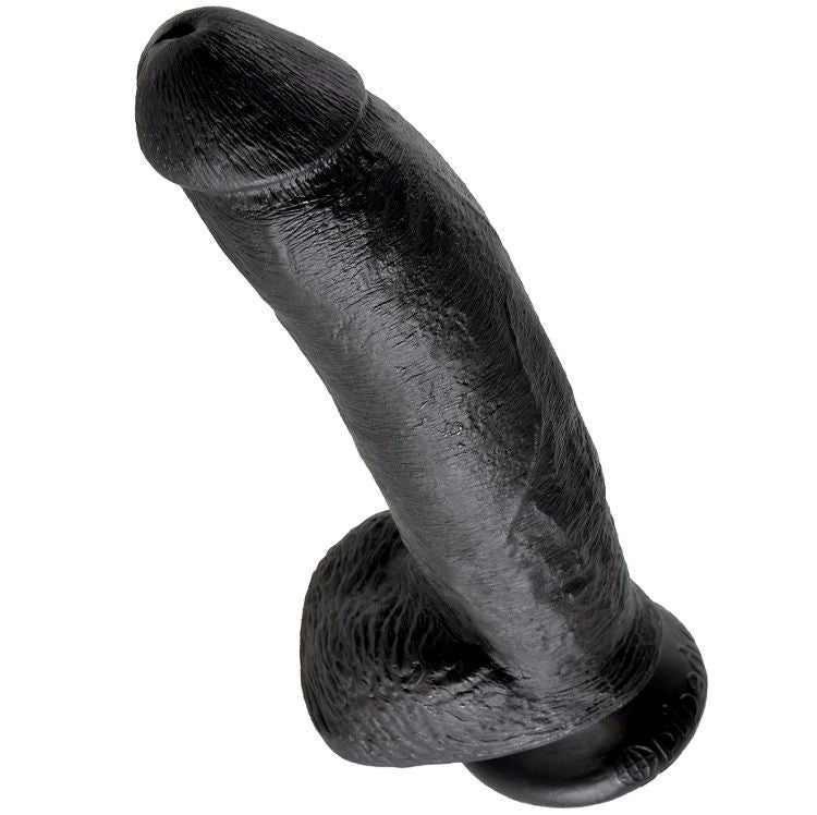 KING COCK - DILDO BLACK WITH BALLS 22.9 CM