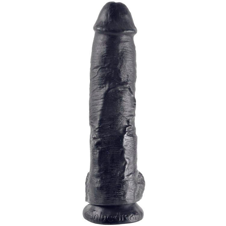 KING COCK - DILDO BLACK WITH BALLS 25.4 CM