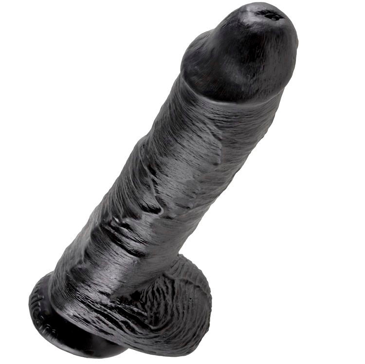 KING COCK - DILDO BLACK WITH BALLS 25.4 CM