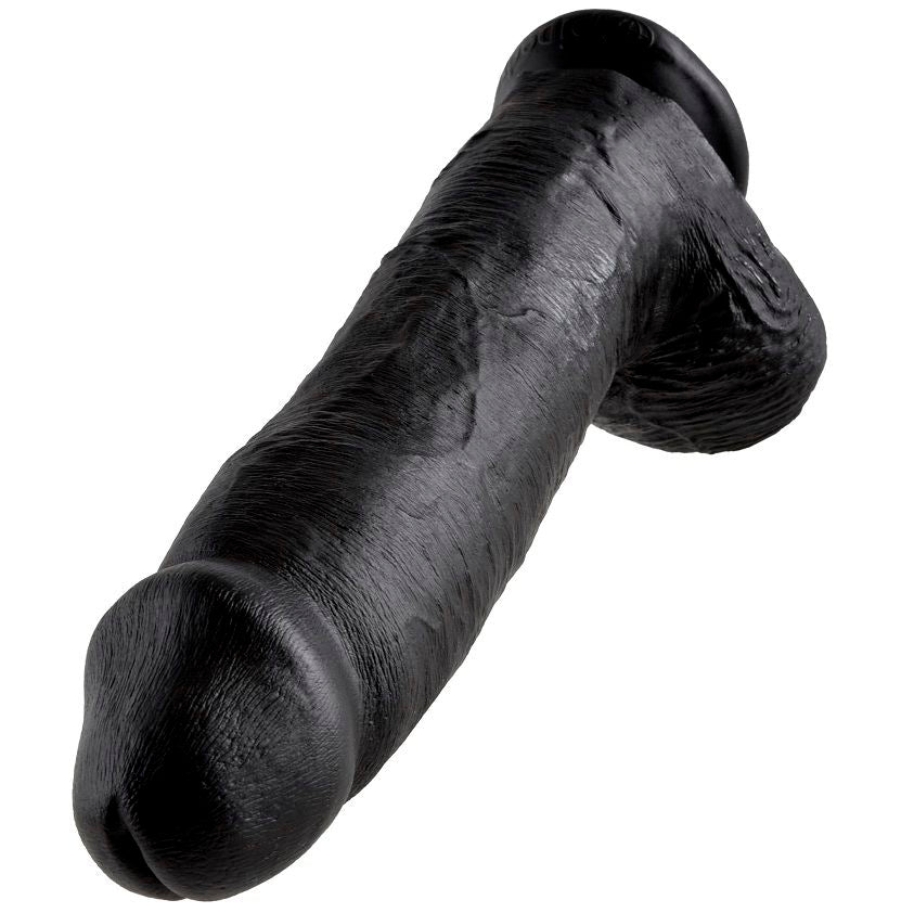 KING COCK - DILDO BLACK WITH BALLS 30.48 CM