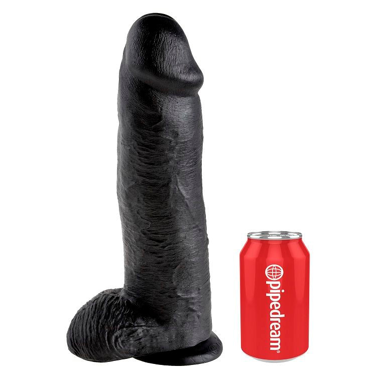 KING COCK - DILDO BLACK WITH BALLS 30.48 CM