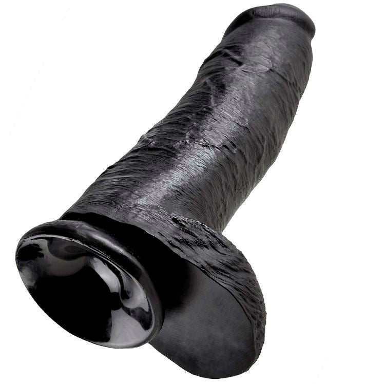 KING COCK - DILDO BLACK WITH BALLS 30.48 CM