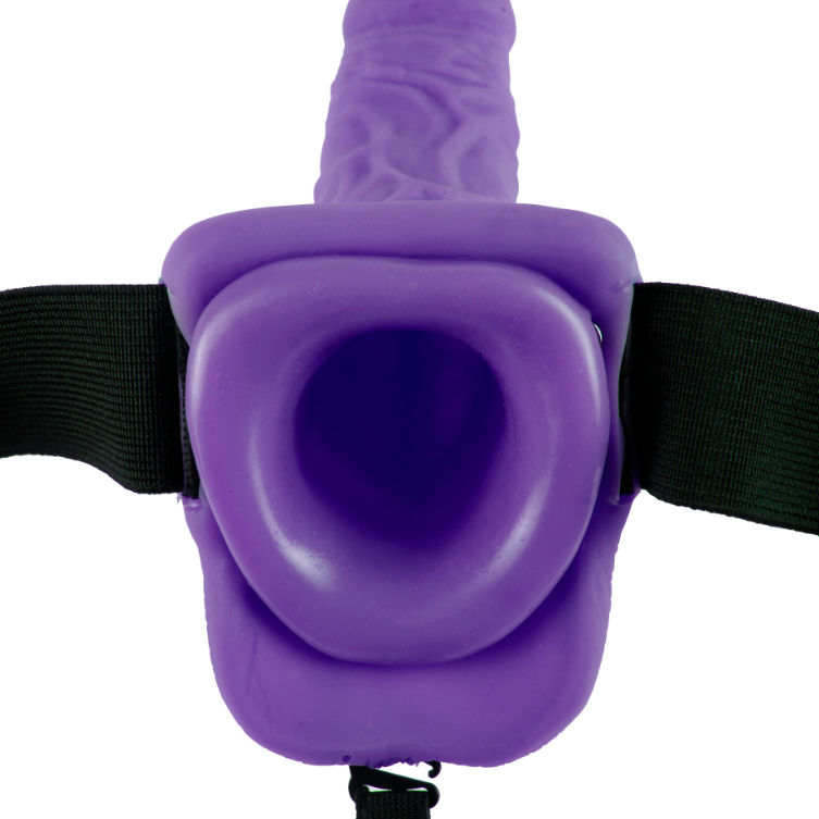FETISH FANTASY SERIES - SERIES 7 GODE-CEINTURE CREUX VIBRANT AVEC TESTICULES 17,8 CM VIOLET