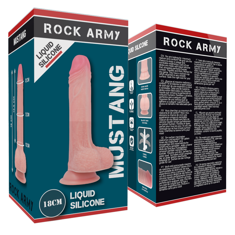 ROCKARMY - HARNESS + LIQUID SILICONE PREMIUM MUSTANG REALISTIC 18 CM -O- 4.14 CM